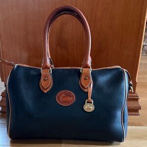 Dooney & Bourke Black and Tan Leather Handbag